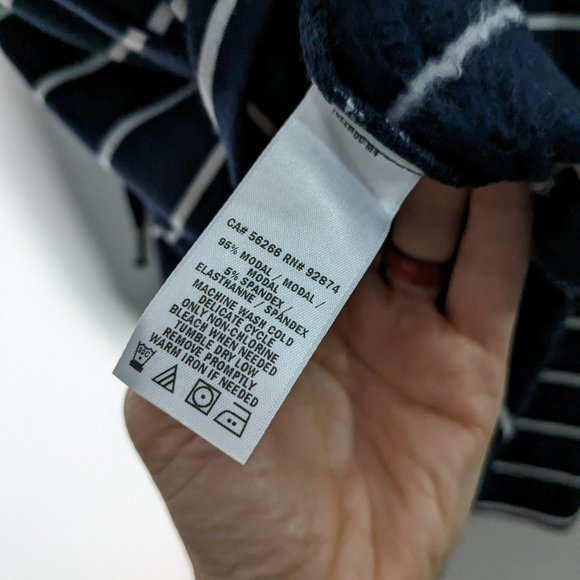 *3/$10* Splendid French Terry Wrap Striped Jumpsuit Romper Navy White Size Small - Picture 7 of 8